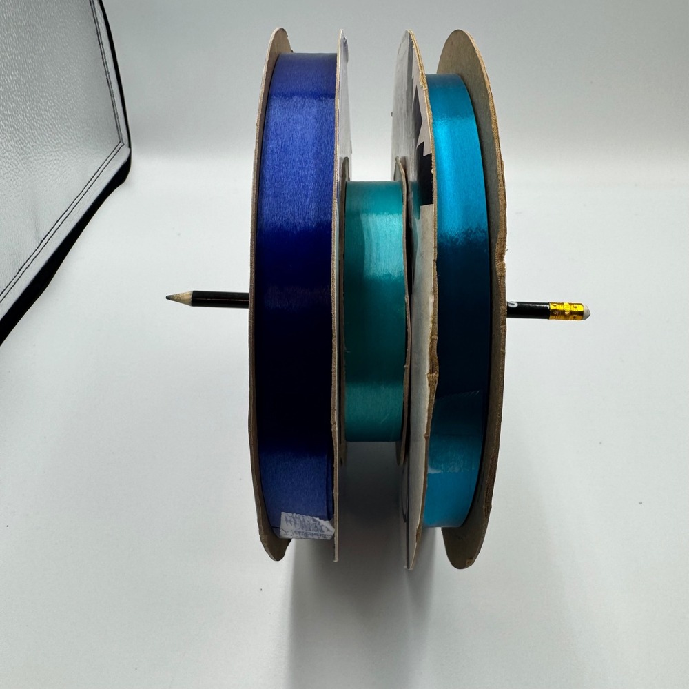 Vintage 3M Sasheen Ribbon Lot Marine Blue, Aqua and Royal Blue